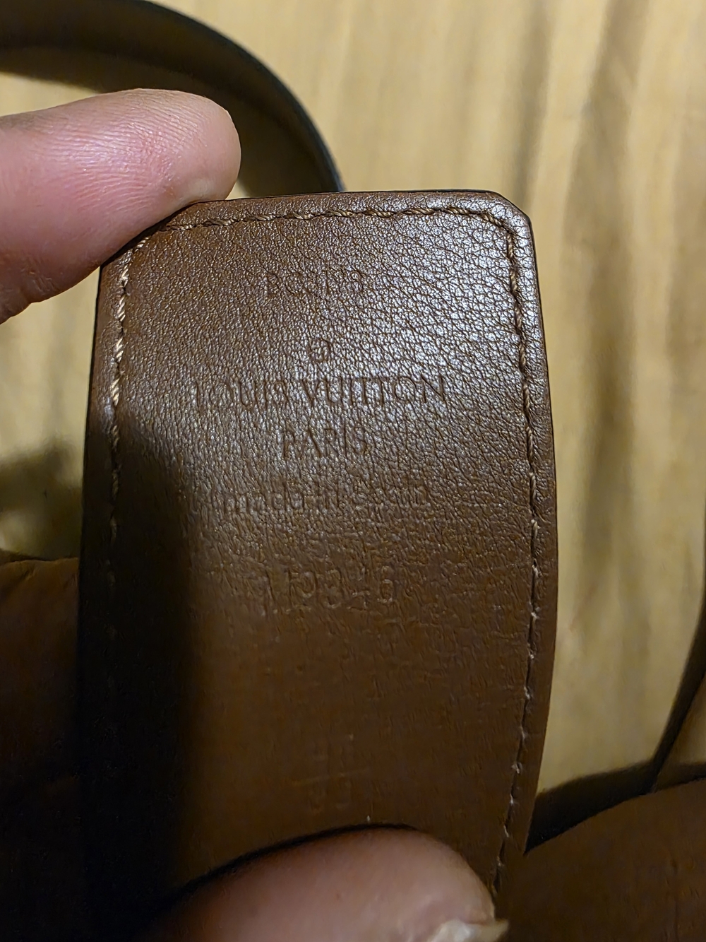 Louis Vuitton Black Monogram Leather Belt with Silver LV Buckle - Picture 3 of 3